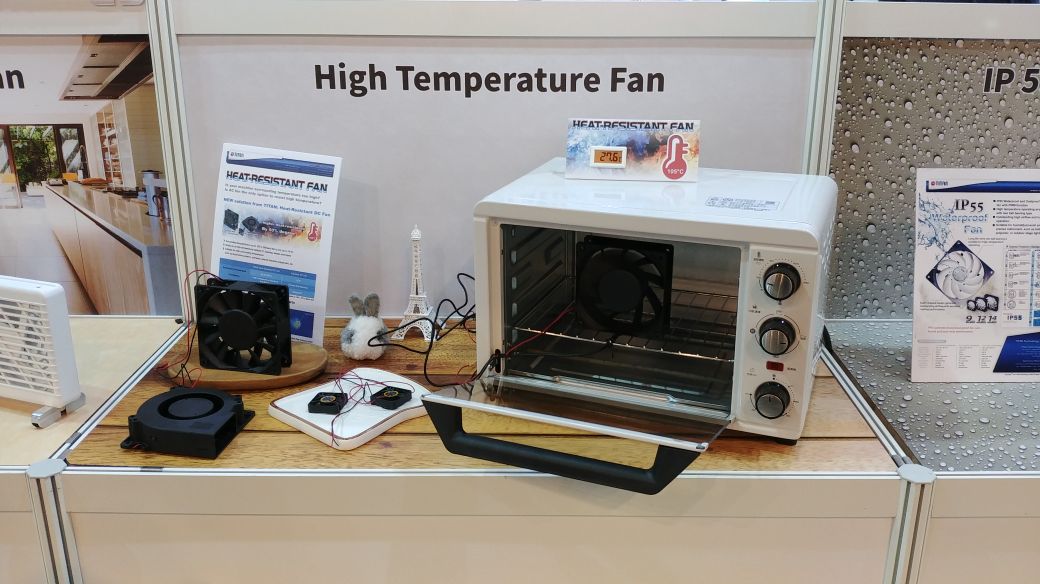 El ventilador resistente al calor de TITAN puede funcionar normalmente hasta 105 grados Celsius